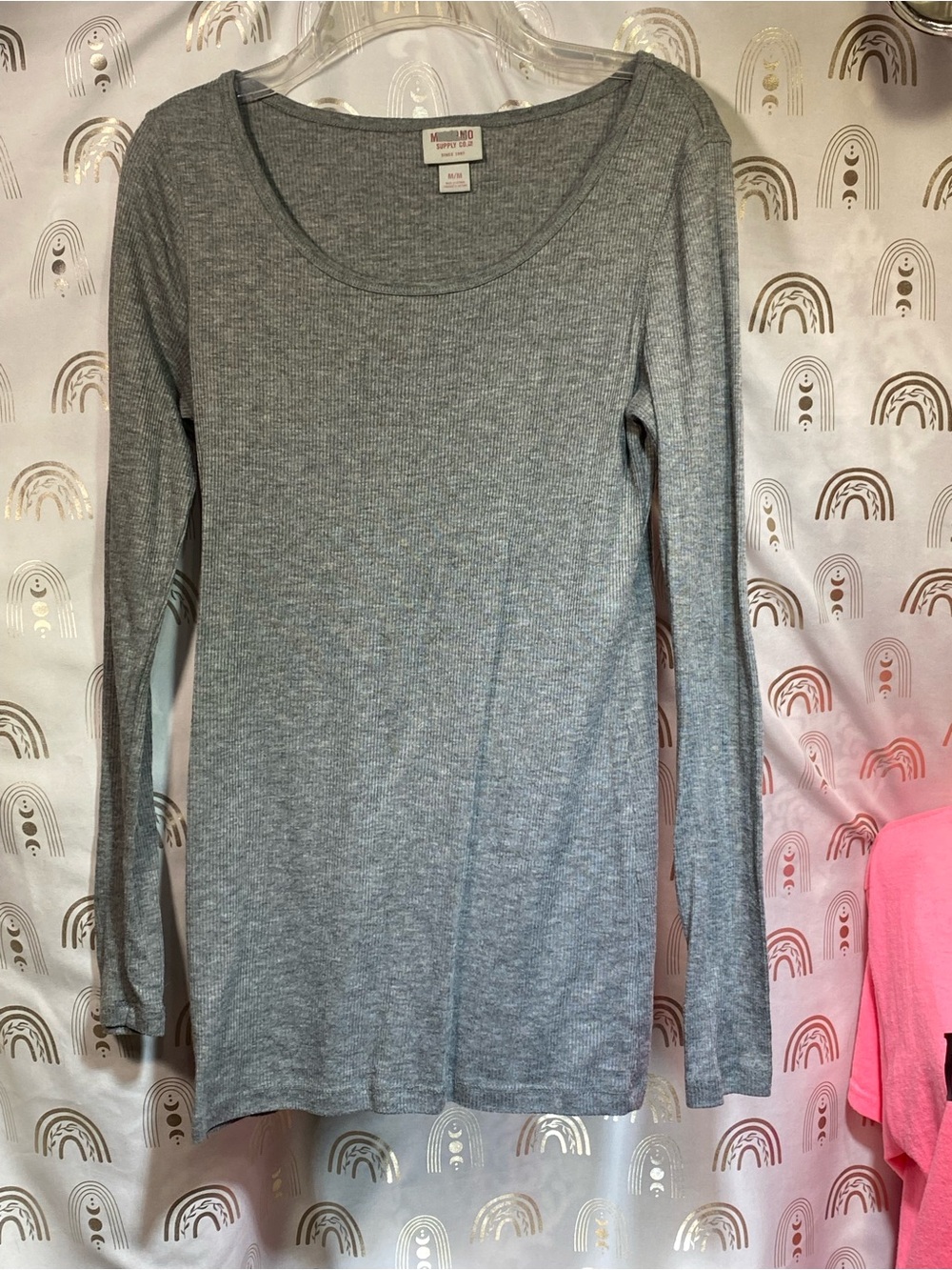 Mossimo Supply Co. Women's Long Sleeve Scoop Neck Top - Gray